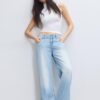 Sleeveless Funnel Neck T-Shirt