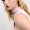 Sleeveless Funnel Neck T-Shirt