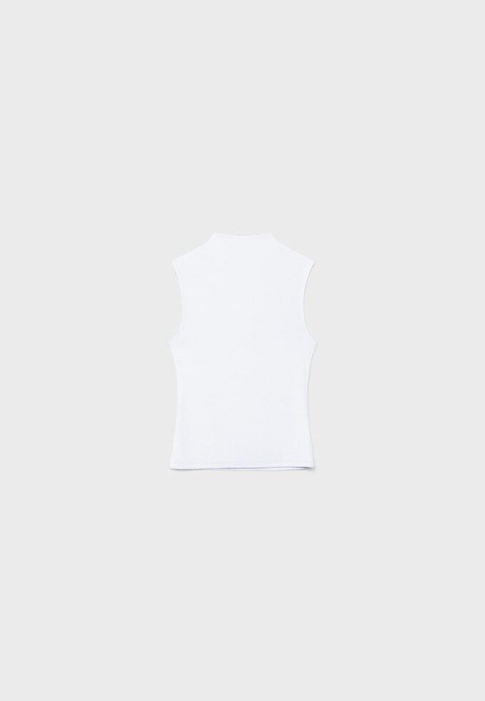 Sleeveless Funnel Neck T-Shirt