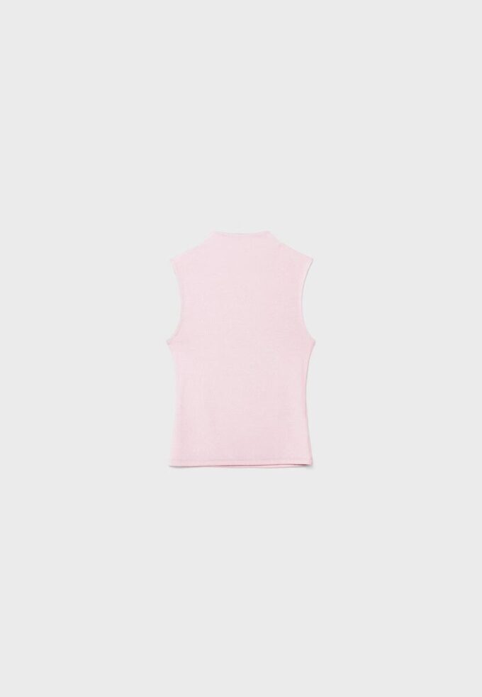 Sleeveless Funnel Neck T-Shirt