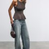 Sleeveless Peplum Top