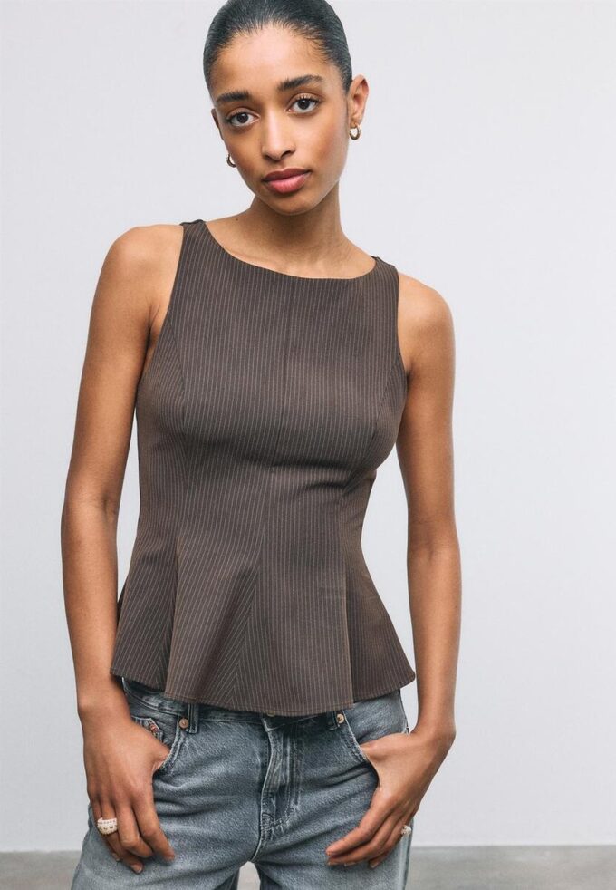 Sleeveless Peplum Top