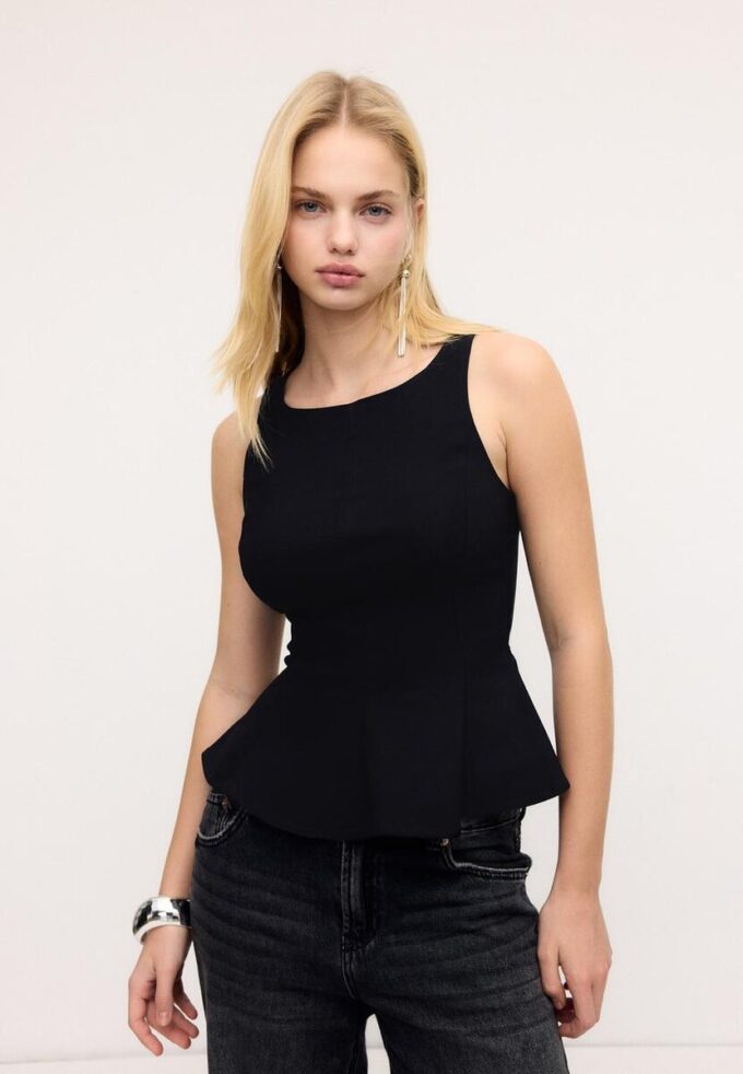 Sleeveless Peplum Top Sleeveless Peplum Top