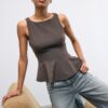 Sleeveless Peplum Top