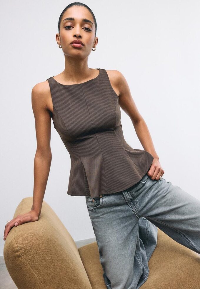 Sleeveless Peplum Top
