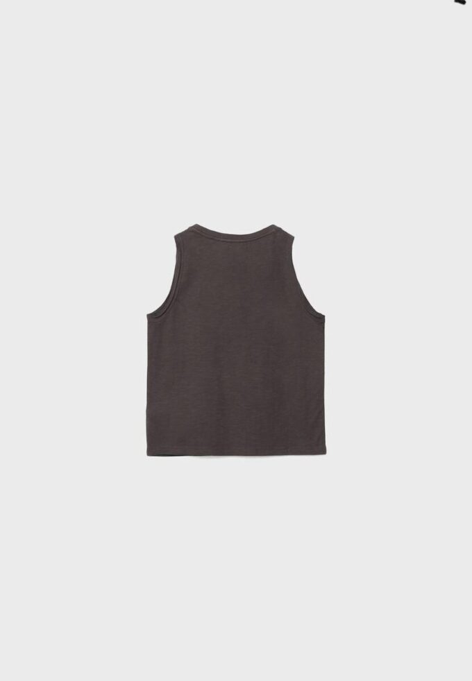 Sleeveless T-Shirt with Stud Embroidery
