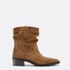 Slouchy Cowboy Leather Ankle Boots