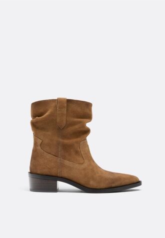 Slouchy Cowboy Leather Ankle Boots