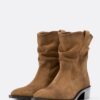 Slouchy Cowboy Leather Ankle Boots