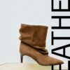 Slouchy Leather Heeled Ankle Boots
