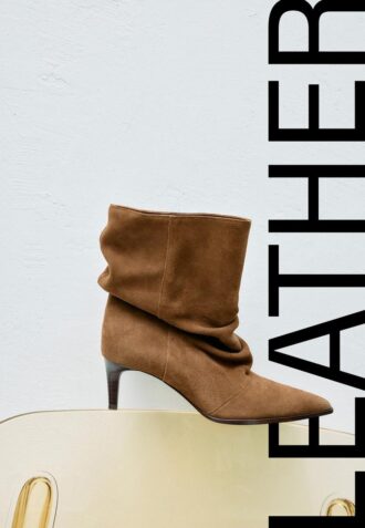 Slouchy Leather Heeled Ankle Boots