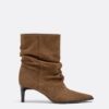 Slouchy Leather Heeled Ankle Boots