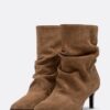 Slouchy Leather Heeled Ankle Boots
