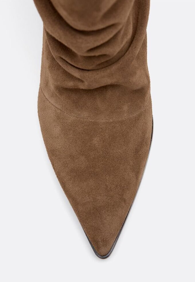 Slouchy Leather Heeled Ankle Boots