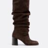 Slouchy Leather Heeled Boots