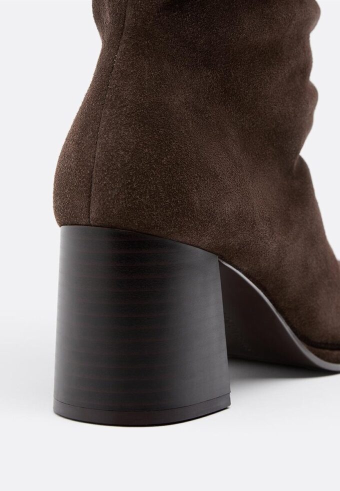 Slouchy Leather Heeled Boots