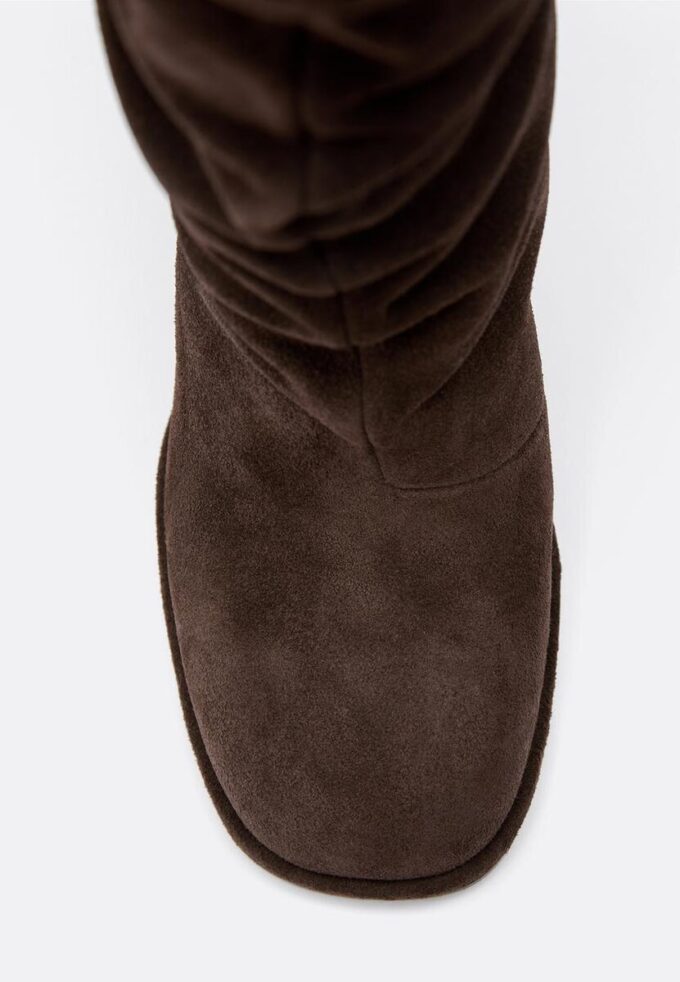 Slouchy Leather Heeled Boots