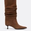 Slouchy Leather Kitten Heel Boots