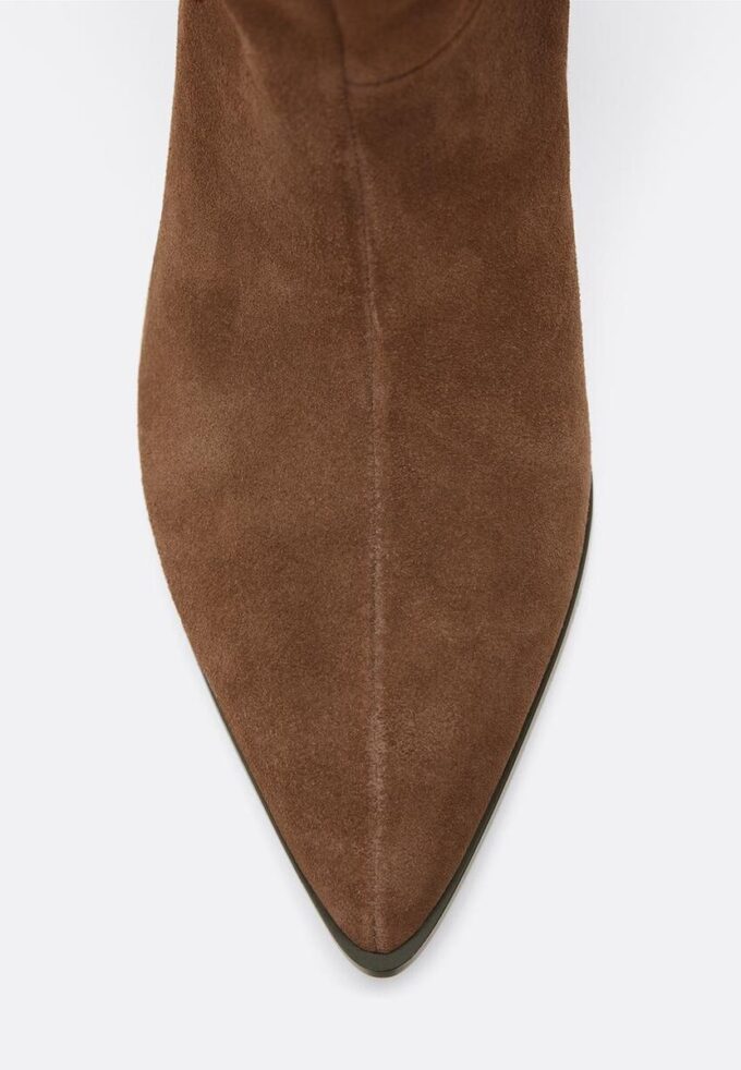 Slouchy Leather Kitten Heel Boots