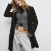 Soft-Touch Button-Up Midi Coat