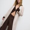Soft-Touch Button-Up Midi Coat