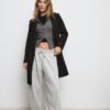 Soft-Touch Button-Up Midi Coat