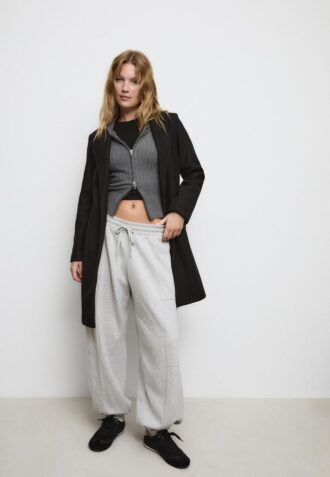Soft-Touch Button-Up Midi Coat