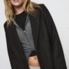 Soft-Touch Button-Up Midi Coat