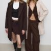 Soft-Touch Button-Up Midi Coat