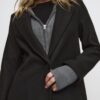 Soft-Touch Button-Up Midi Coat