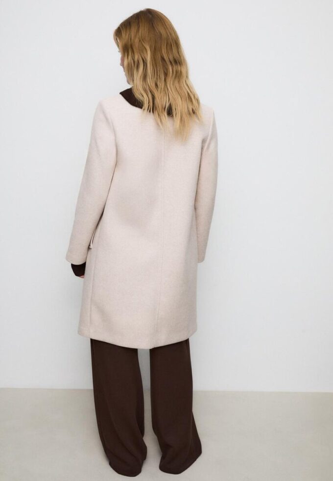 Soft-Touch Button-Up Midi Coat