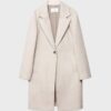 Soft-Touch Button-Up Midi Coat
