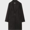 Soft-Touch Button-Up Midi Coat