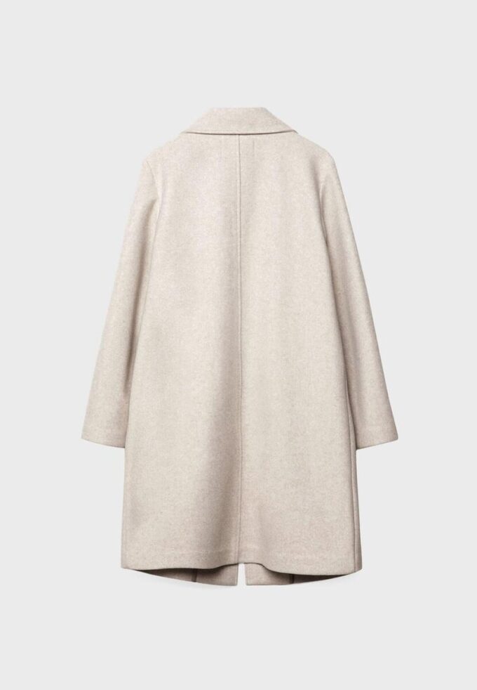 Soft-Touch Button-Up Midi Coat