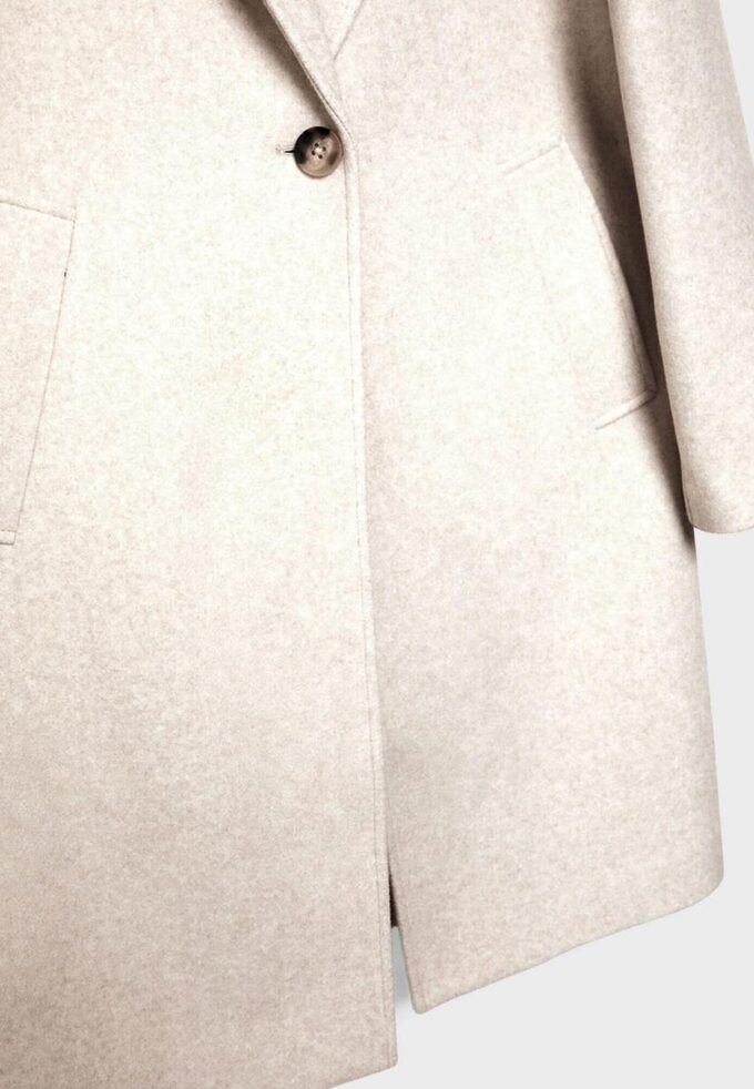 Soft-Touch Button-Up Midi Coat