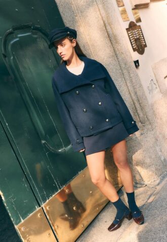 Soft-Touch Crossover High Neck Jacket