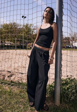 Soft-Touch Elasticated Waist Palazzo Joggers