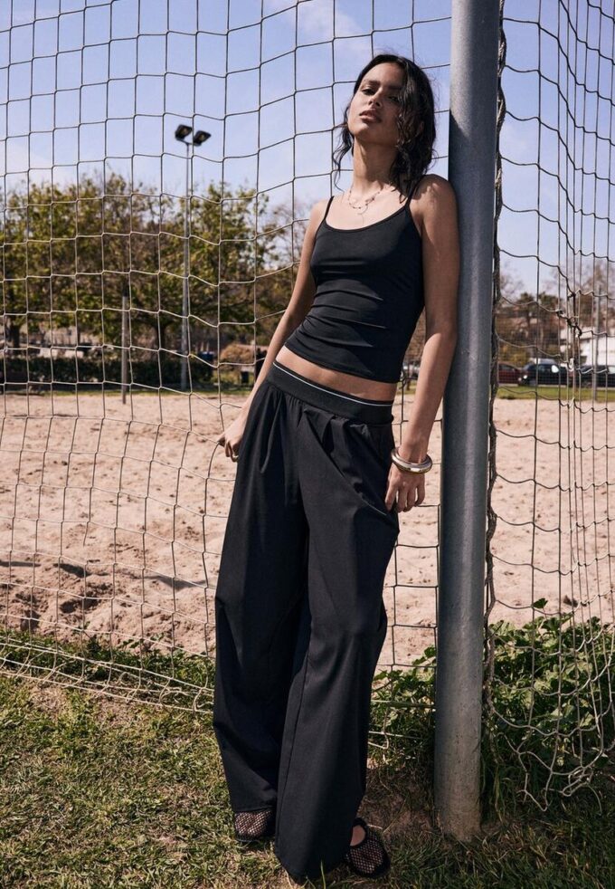 Soft-Touch Elasticated Waist Palazzo Joggers