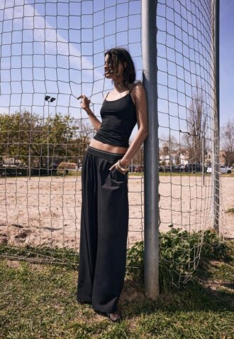 Soft-Touch Elasticated Waist Palazzo Joggers
