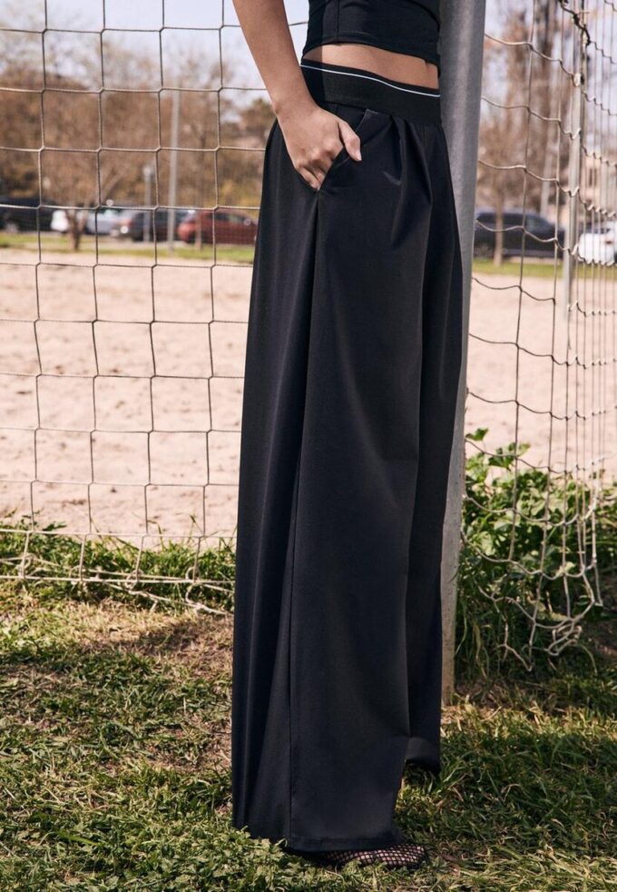 Soft-Touch Elasticated Waist Palazzo Joggers