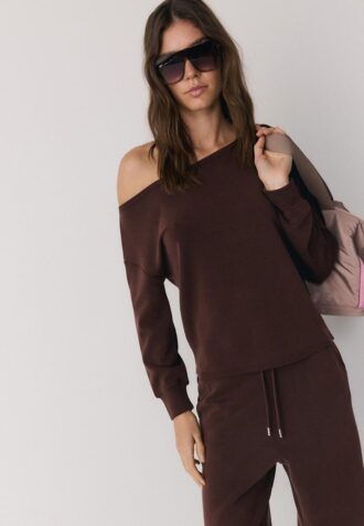 Soft-Touch Off-The-Shoulder Sweatshirt