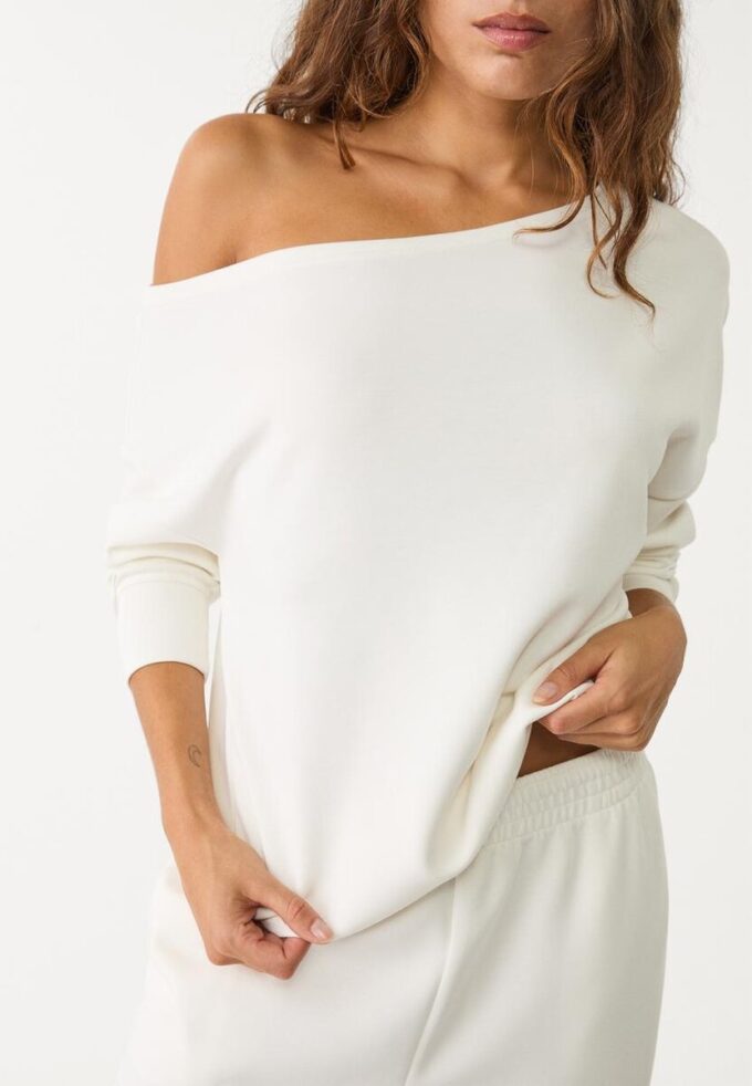 Soft-Touch Off-The-Shoulder Sweatshirt Soft-Touch Off-The-Shoulder Sweatshirt