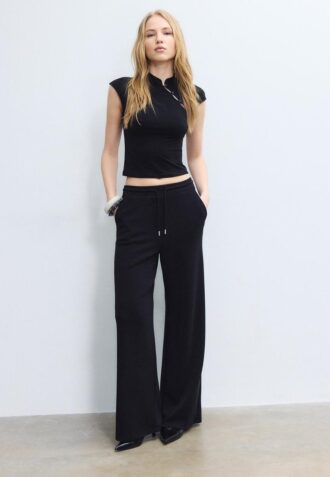 Soft-Touch Palazzo Jogger Trousers