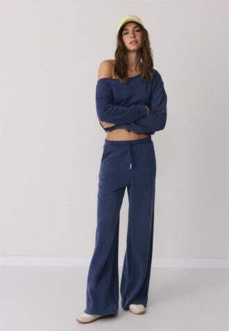 Soft-Touch Palazzo Jogger Trousers