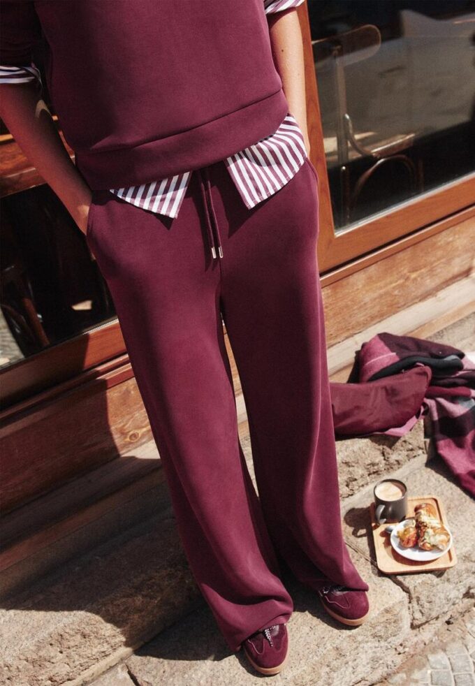 Soft-Touch Palazzo Jogger Trousers