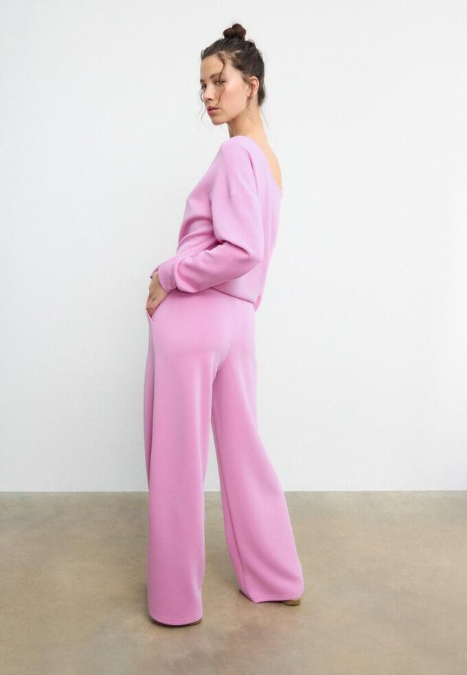 Soft-Touch Palazzo Jogger Trousers