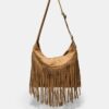 Soft Touch Shoulder Bag with Fringe Detail