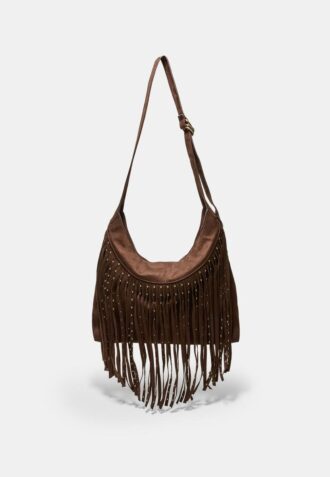 Soft Touch Shoulder Bag with Fringe Detail