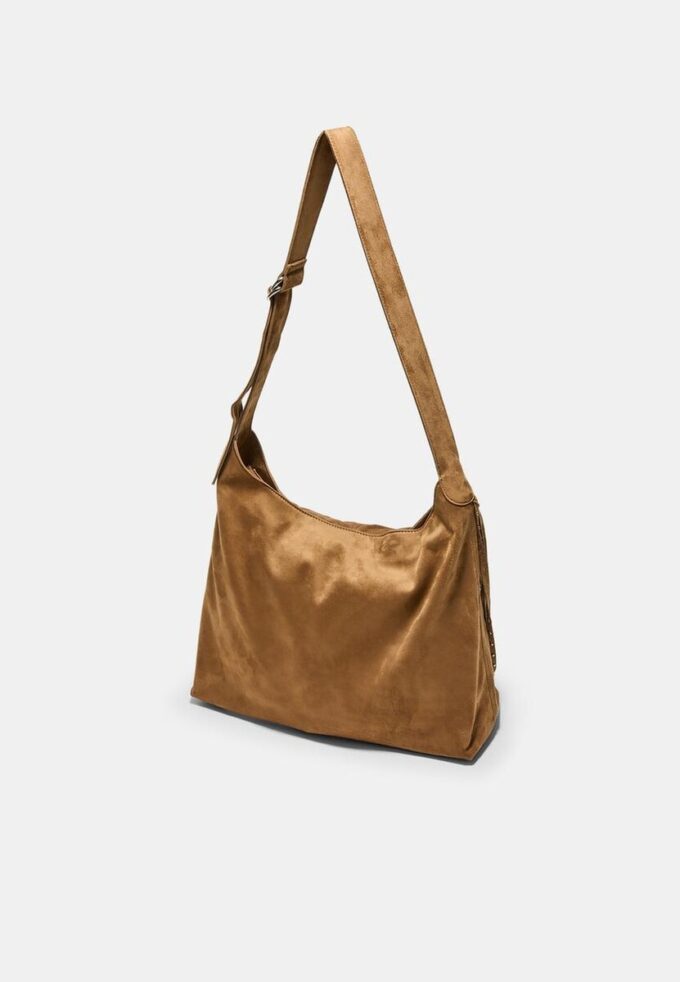 Soft Touch Shoulder Bag with Fringe Detail