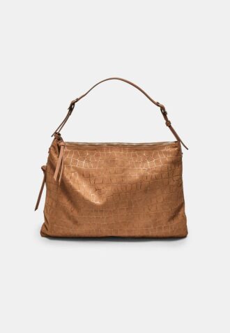Soft-Touch Shoulder Bag with Zips